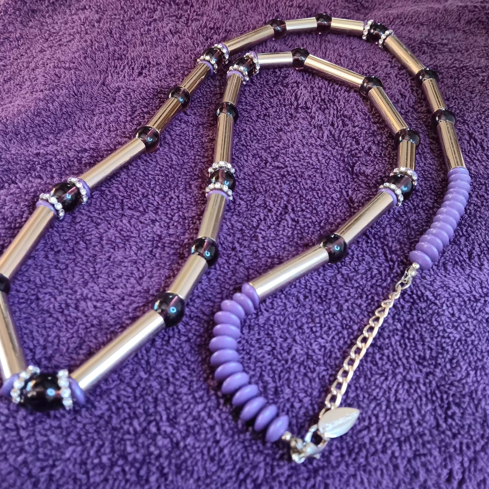 Coldwater Creek legant Purple and Gold 40" Necklace